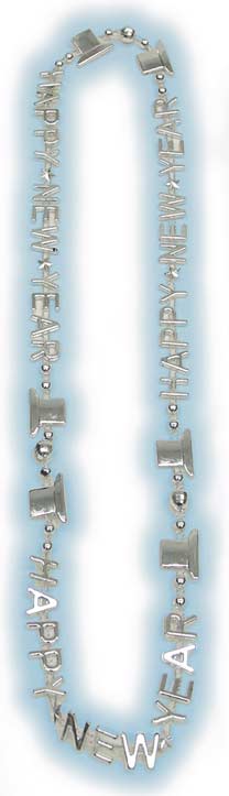 Silver Happy New Year Beads